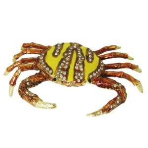  Crab Trinket Box Figurine Bejeweled