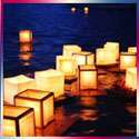 50 SQUARE CHINESE lanterns wishing floating water River paper candle 