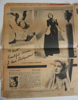 Vintage 1947 SUNDAY MIRROR MAGAZINE Clark Gable NY  