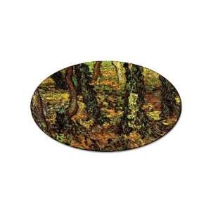  Tree Trunks with Ivy By Vincent Van Gogh Oval Magnet 