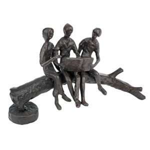 Xoticbrands Classic Tree Trunk Trio Cast Iron Desktop Statue Sculpture 
