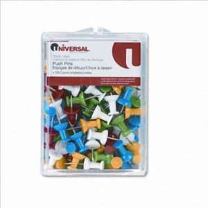  Assorted Rainbow Color Push Pins with 3/8 Point: Office 