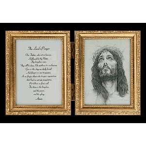  Religious 5x7 Gold Leaf Hinged Frame 