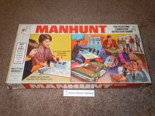 Manhunt Electronic Board Game 1972 Boxed Computer Detective Milton 