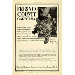  1913 Ad Fresno County California Chamber Commerce Wine 