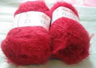   Red Moda Dea DREAM Eyelash & Chenille Yarn Worsted186Y FREEsh  