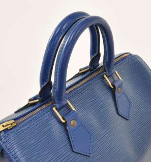 Authentic Louis Vuitton Speedy 25 City Hand Bag Blue Epi Leather E849 