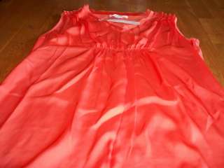 NWT! AUGUST SILK LADIES TANGERINE COLORED SLEEVELESS TOP SIZE M $48 