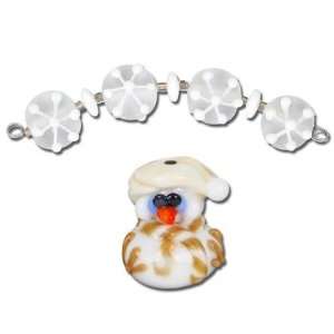  Handmade Snowman and Snowflakes Lampwork Bead Set Arts 