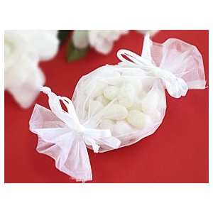  White Tootsie Roll Organza Bag   pack of 20 Everything 