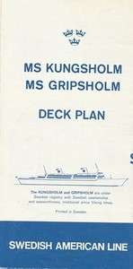 Swedish American GRIPSHOLM & KUNGSHOLM Dual Deck Plan  