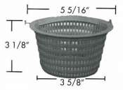 BASKET MEASURES 5 5/16 INCHES ACROSS THE TOP, 3 5/8 INCHES ACROSS THE 