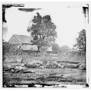   . View at Trostles barn where the 9th Massachusetts Battery was cut