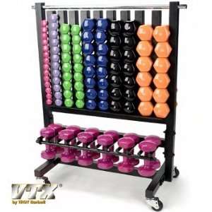  VTX Aerobic Pac with Locking Rack, Vinyl Coated Dumbbells 