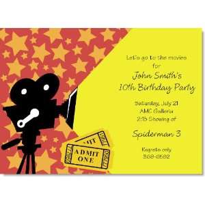  Movie Camera Orange Party Invitations Health & Personal 