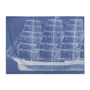  Thomas Paul TH 0171 AZU Maritime Throw Blanket in Azure 