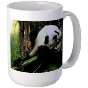    Large Mug Coffee Drink Cup Panda Bear Eating 