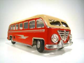   German Tin Wind Up 1953 Sunroof Tour Bus 7 Excellent Condition  