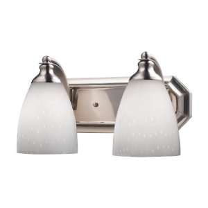  2 Light Vanity In Satin Nickel And Simply White Glass 