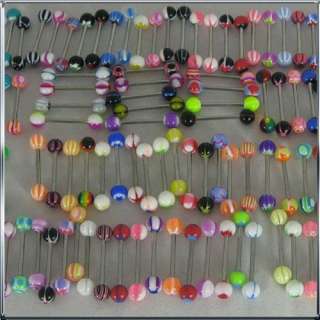100 TONGUE RINGS WHOLESALE TOUNGE BARBELL FREE SHIPPING  