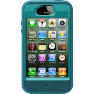 Otterbox Defender Series Case Cover for Apple iPhone 4 4G 4S Teal PC 