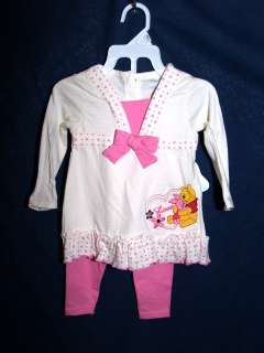 BABY DISNEY POOH AND PIGLET HUGS OUTFIT CUTE SZ12M NEW  