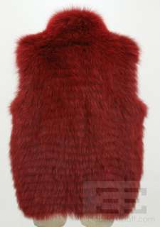Michael Kors Red Fox Fur Hook Closure Vest Size Medium  