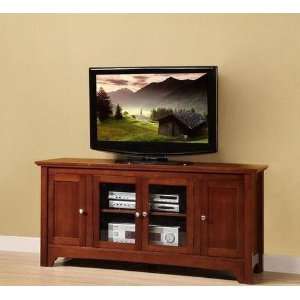   . Solid Wood TV Console with 4 Doors by Walker Edison: Home & Kitchen