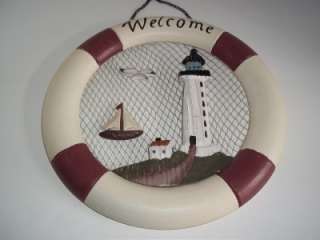   PLAQUE WALL HANGER WELCOME SIGN HOME BEACH LIGHT HOUSE HOME  