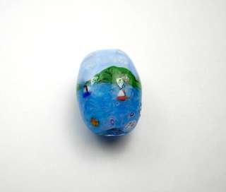 Handmade Lampwork Seascape Bead by Artist Anne Stanley  