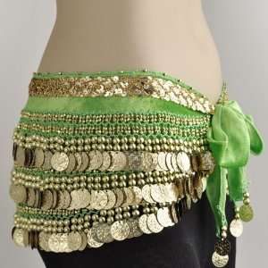   ™ Multi Row Coin Belly Dance Wrap, Gold Coins: Sports & Outdoors