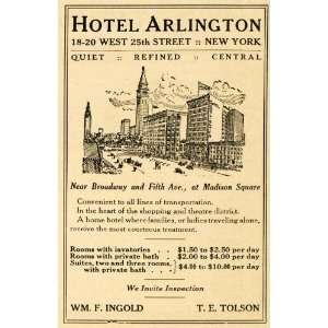  1910 Ad Hotel Arlington Ingold Tolson Travel Tourism 