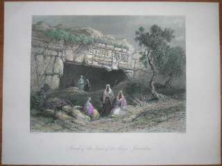 1847 Bartlett print TOMBS OF KINGS, JERUSALEM (#49)  