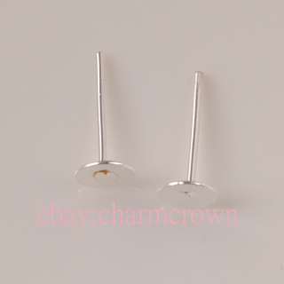 1000pcs Silvr Plated Earring Studs CE6909 Free Ship  
