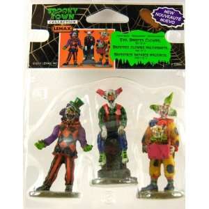  Lemax Spooky Town Halloween Evil Sinister Clowns, Set of 3 