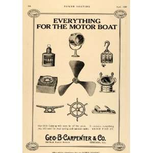  1920 Ad Geo. B. Carpenter Motor Boat Parts Equipment 