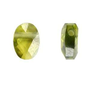 Olive 5x7mm Cubic Zirconia Faceted Oval Beads (10)