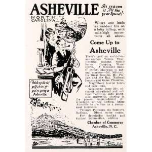  1927 Ad Asheville North Carolina Chamber Commerce Golfing 