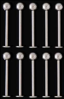 16g 5/8 Steel Cheek Barbells Piercings Vanzy LOT OF 10  