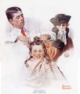 Norman Rockwell First Haircut Barber Print THE HAIRCUT  