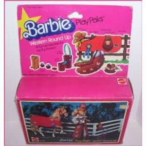  Vintage 1981 Barbie Doll Play Pak   Western Round Up Toys 