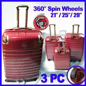  Hard Case Luggage Set 3 PC Expandable 4 Wheel Spinner Bag 