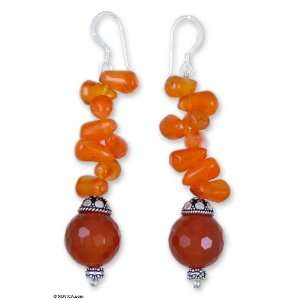  Carnelian and turquoise drop earrings, Ceremony Jewelry
