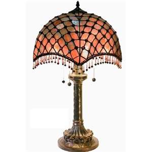  Tiffany Style Amber Beaded Table Lamp: Home Improvement