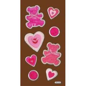 Metal Dimensional Stickers Teddy Love 