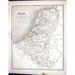   Map 1855 Holland Belgium Antwerp Flanders Namur