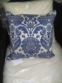 Frontgate Outdoor Fiore Cobalt Blue Throw Pillow 20x20  