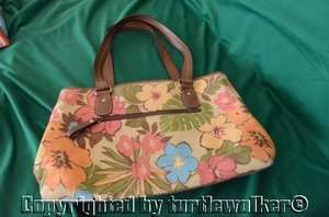   Jamaica Bay hibiscus Blue Pink Orange Flower Canvas purse handbag