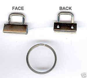 Key Fob Chain Nickle Hardware 1 inch    50 Sets.  