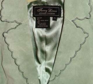 Terry Lewis~Soft Green Leather JACKET & SKIRT 12P SUIT  